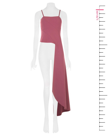 Scuba Crepe Crop Top with Long Rinascimento Train