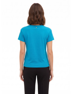 T-shirt coupe classique en coton avec slogan et strass « Rinascimento » 2