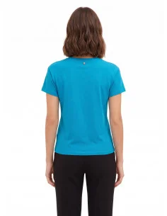 T-shirt coupe classique en coton avec slogan et strass « Rinascimento » 2