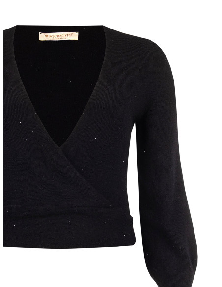 Maglione Curvy Con Scollo A V Incrociato E Micro Paillettes Rinascimento Curvy
