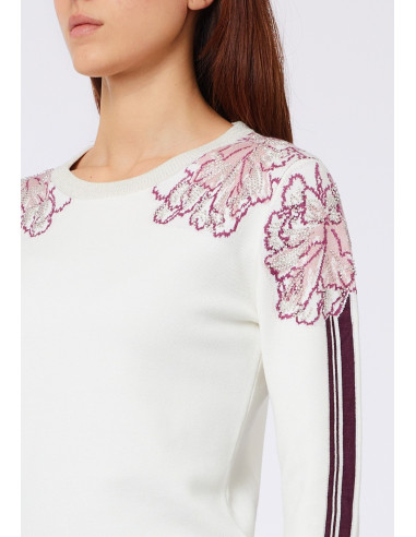 Jacquard Sweater with Rhinestones Liu Jo