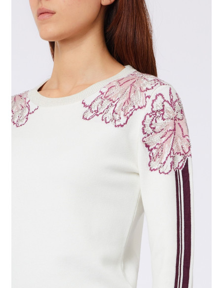Maglia Jacquard Con Strass Liu Jo