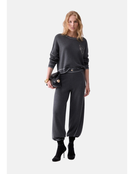Trousers With Contrast Stitching Liu Jo