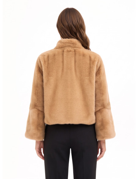 Manteau court en fausse fourrure avec fermeture à glissière « Rinascimento »