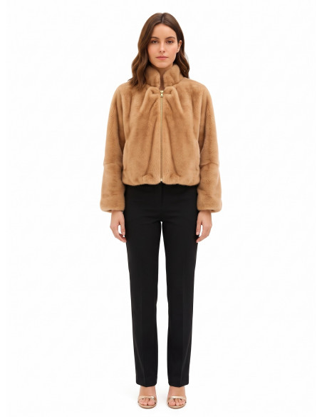 Cappotto Crop In Pelliccia Sintetica Con Chiusura A Zip Rinascimento