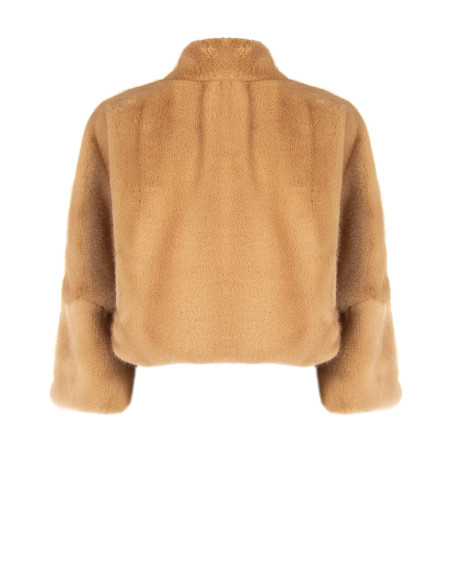 Cappotto Crop In Pelliccia Sintetica Con Chiusura A Zip Rinascimento