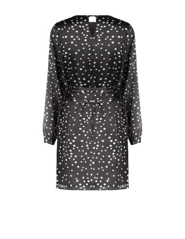 Robe courte en satin légèrement froncé, à manches 3/4, style Rinascimento