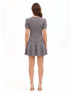 Robe courte taille basse en polyviscose avec ceinture rigide assortie « Rinascimento » 2