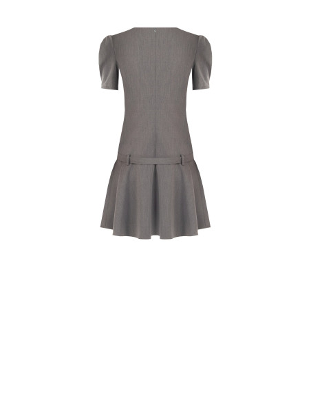 Robe courte taille basse en polyviscose avec ceinture rigide assortie « Rinascimento »