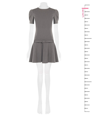 Robe courte taille basse en polyviscose avec ceinture rigide assortie « Rinascimento »