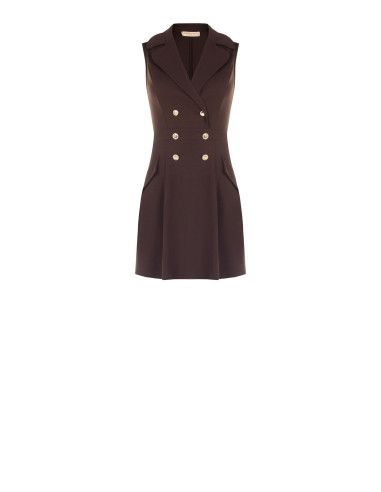 Robe courte en point de Milan, effet double poitrine, style Rinascimento