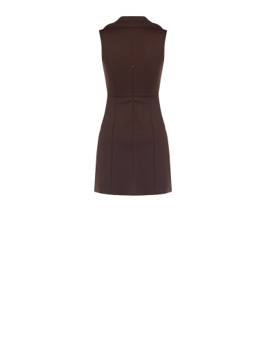 Robe courte en point de Milan, effet double poitrine, style Rinascimento