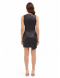 Robe courte en simili-cuir avec motif à carreaux entrelacés « Rinascimento » 2