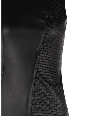 Robe courte en simili-cuir avec motif à carreaux entrelacés « Rinascimento »