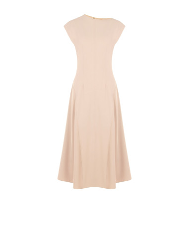 Robe midi évasée en tissu Cadi avec couture centrale « Rinascimento »
