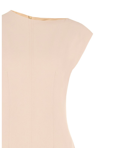 Robe midi évasée en tissu Cadi avec couture centrale « Rinascimento »
