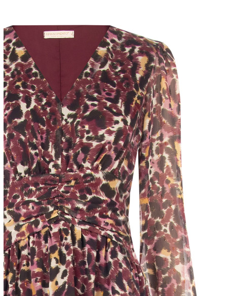 Short Georgette Dress with Animal Print and Lurex Drops by Rinascimento