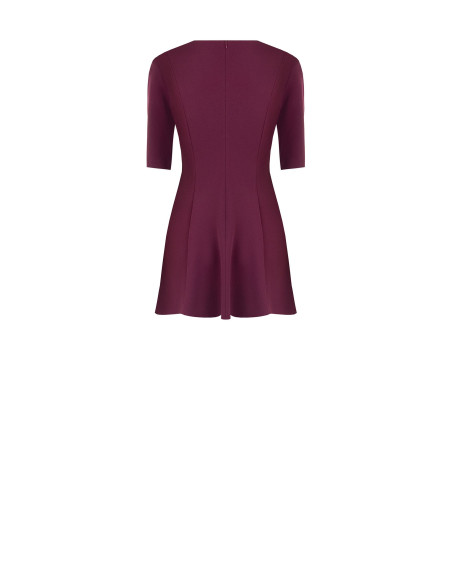 Short, flared dress in scuba crepe with gold buttons by Rinascimento