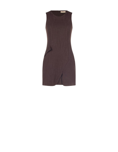 Rinascimento Short Dress in Viscose Blend with a Round Neckline
