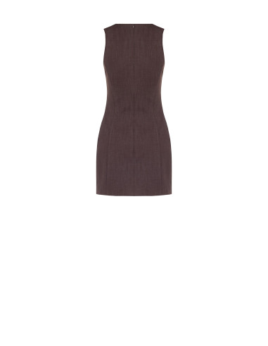 Rinascimento Short Dress in Viscose Blend with a Round Neckline
