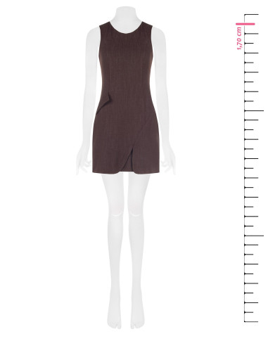 Robe courte en mélange de viscose à encolure ronde « Rinascimento »