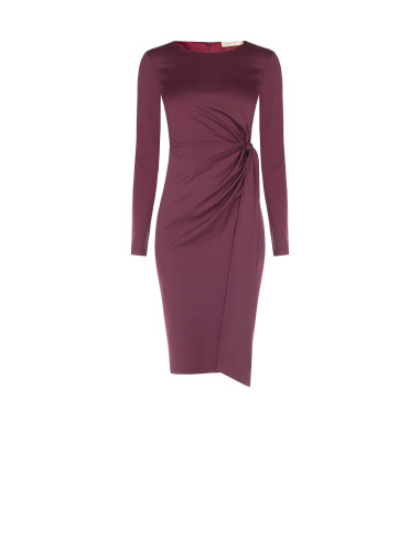 Rinascimento Midi Dress in Viscose Blend with Ruffles and Draping at the Hip