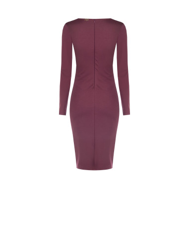 Rinascimento Midi Dress in Viscose Blend with Ruffles and Draping at the Hip