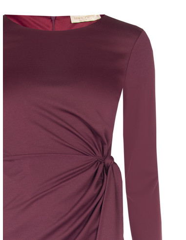 Rinascimento Midi Dress in Viscose Blend with Ruffles and Draping at the Hip