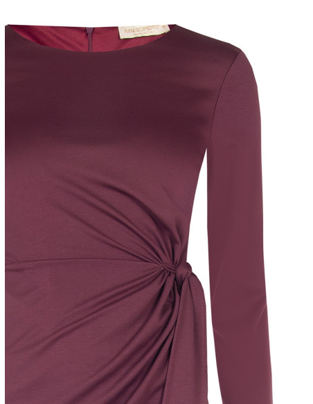 Rinascimento Midi Dress in Viscose Blend with Ruffles and Draping at the Hip