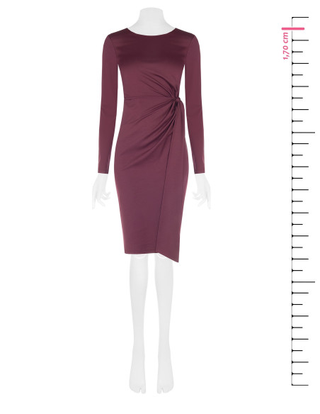 Robe midi en mélange de viscose, avec fronces et drapé sur le côté, modèle « Rinascimento »