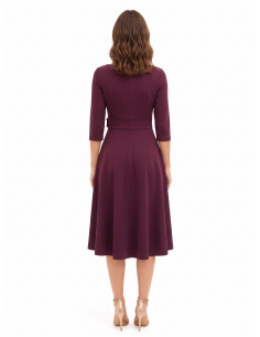 Robe midi évasée en polyviscose avec détail de boucle et manches 3/4 « Rinascimento » 2