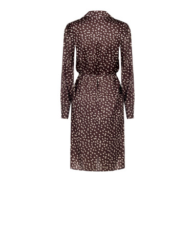 Robe midi chemisier en satin avec ceinture longue et fine assortie, collection Rinascimento