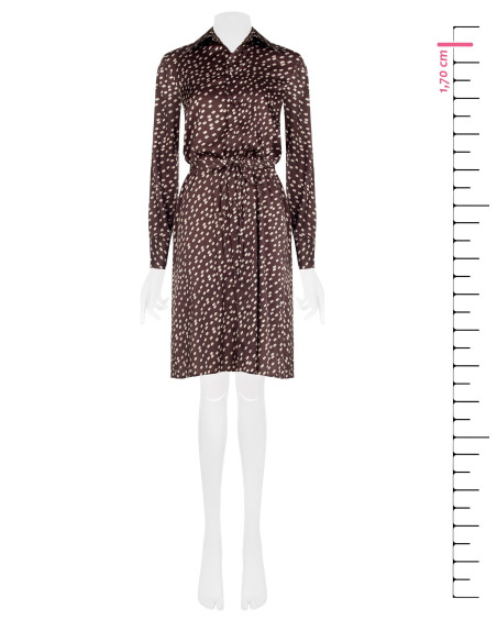 Rinascimento-style midi shirt dress in satin with a long, slim matching belt