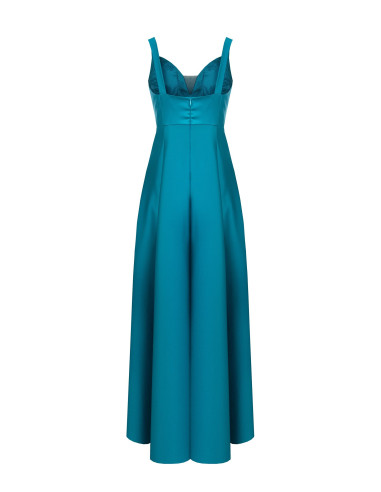 Robe longue en satin structuré avec encolure en cœur « Rinascimento »