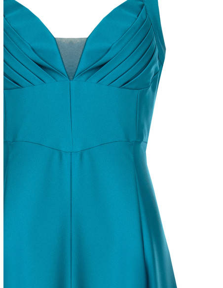 Robe longue en satin structuré avec encolure en cœur « Rinascimento »