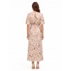 Abito Lungo In Raso A Fiori Arricciato Sui Fianchi Rinascimento