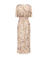 Long Floral Satin Dress with Gathered Hips – Rinascimento