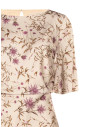 Long Floral Satin Dress with Gathered Hips – Rinascimento