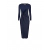 Rinascimento Midi Knit Dress with Front Gathers