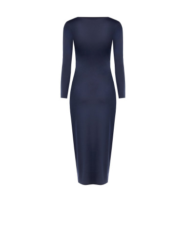 Rinascimento Midi Knit Dress with Front Gathers