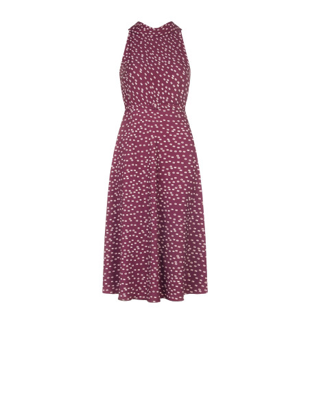 Robe midi évasée en tissu Cadi avec ceinture rigide assortie « Rinascimento »