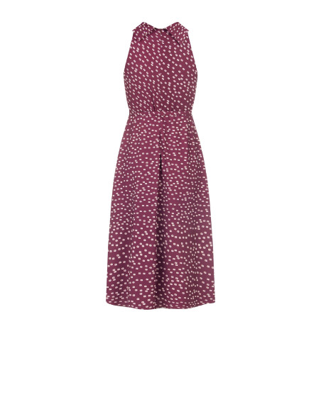 Midi-length flared dress in Cadi fabric with a matching stiff belt by Rinascimento