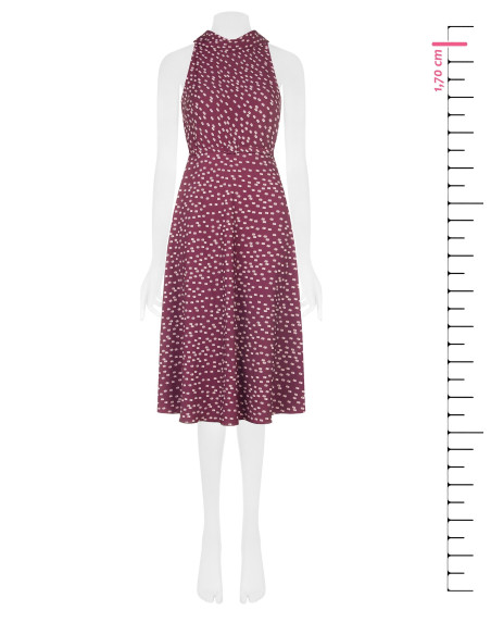 Midi-length flared dress in Cadi fabric with a matching stiff belt by Rinascimento