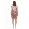 Robe courte ample plissée en satin à imprimé paisley et encolure à lacets « Rinascimento »