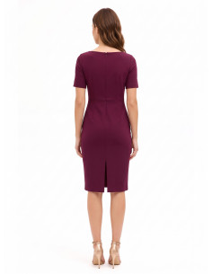 Rinascimento Scuba Crepe Sheath Dress with Boat Neckline 2