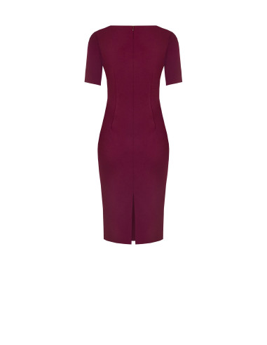 Rinascimento Scuba Crepe Sheath Dress with Boat Neckline