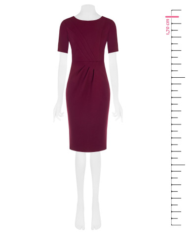 Rinascimento Scuba Crepe Sheath Dress with Boat Neckline