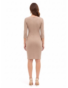 Robe fourreau en polyviscose avec encolure en V et détail à crochet « Rinascimento » 2