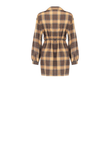 Short checked dress in a viscose blend, tied at the hip – Rinascimento