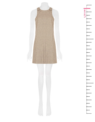 Robe courte trapèze à petits carreaux « Rinascimento »